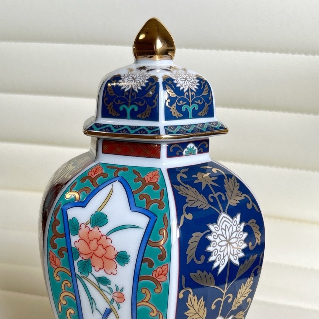 1562 有田焼 色絵花鳥 沈香壺 1562 有田焼色絵花鳥沈香壺