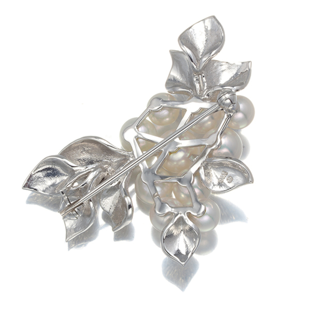 ミキモト アコヤ本真珠 11粒 パール ブローチ silver シルバー リボン