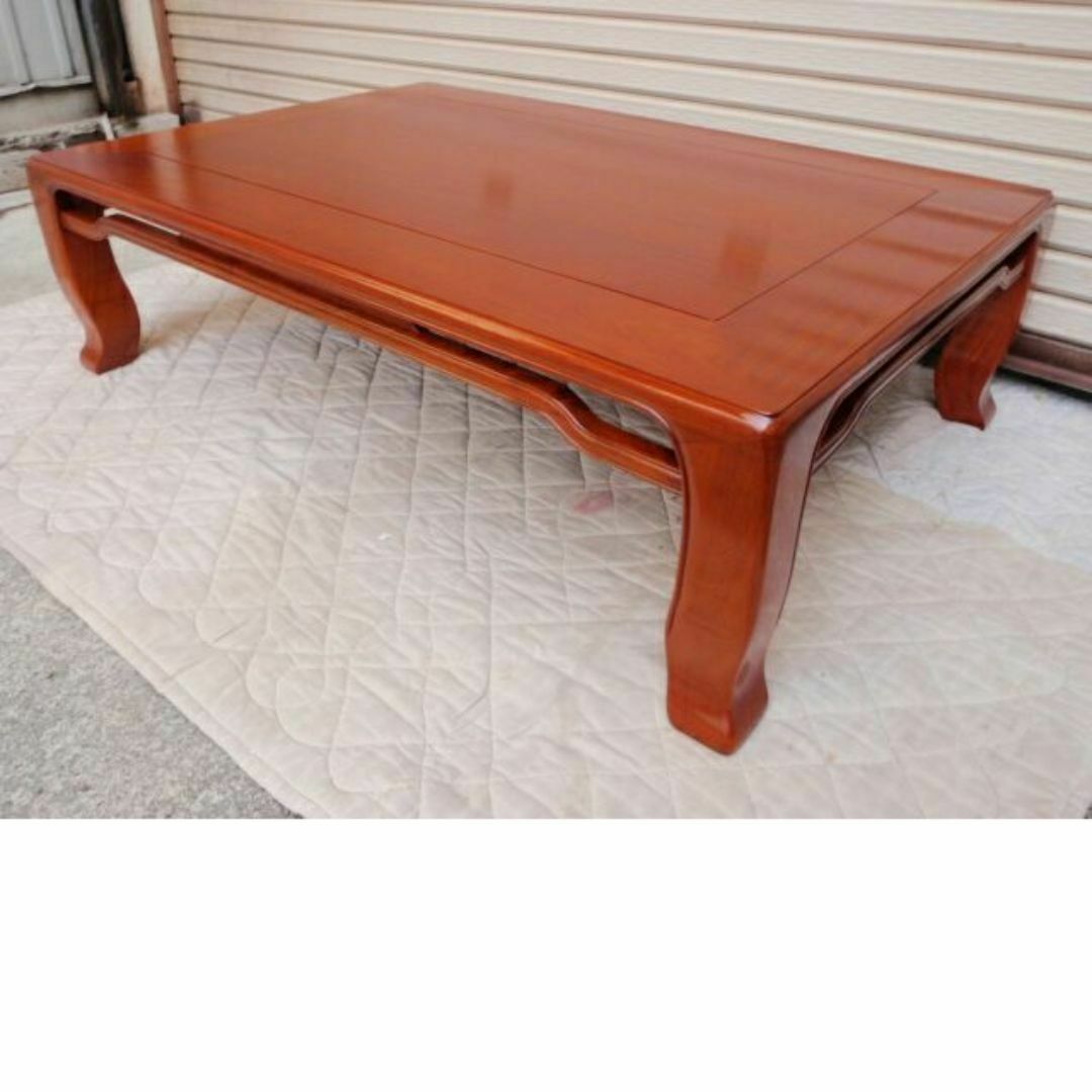 新品♪4尺(120巾) 花梨無垢 一重ヌキ入り 高級座卓 座敷机 唐木ちゃぶ台