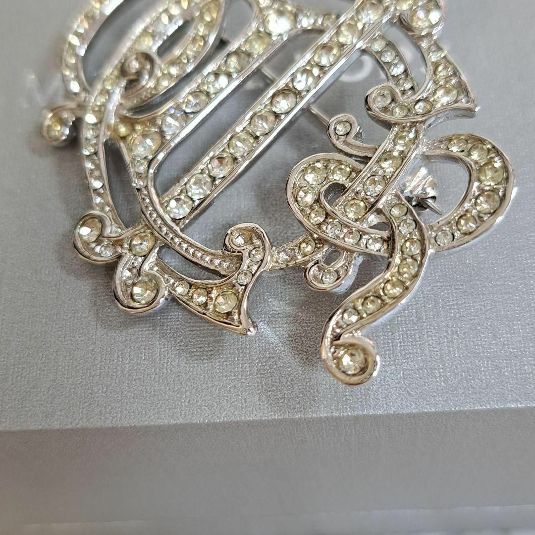 Christian Dior ラインストーン エンブレムブローチ エンブレムロゴ