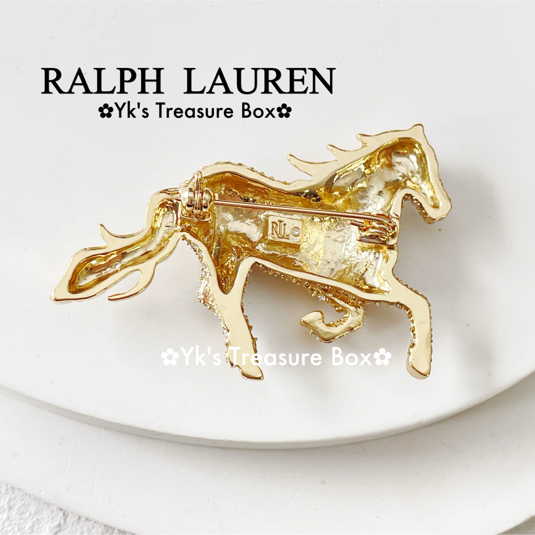 Ralph Lauren - N984/RALPH LAUREN/ゴールドパヴェホース馬ブローチの