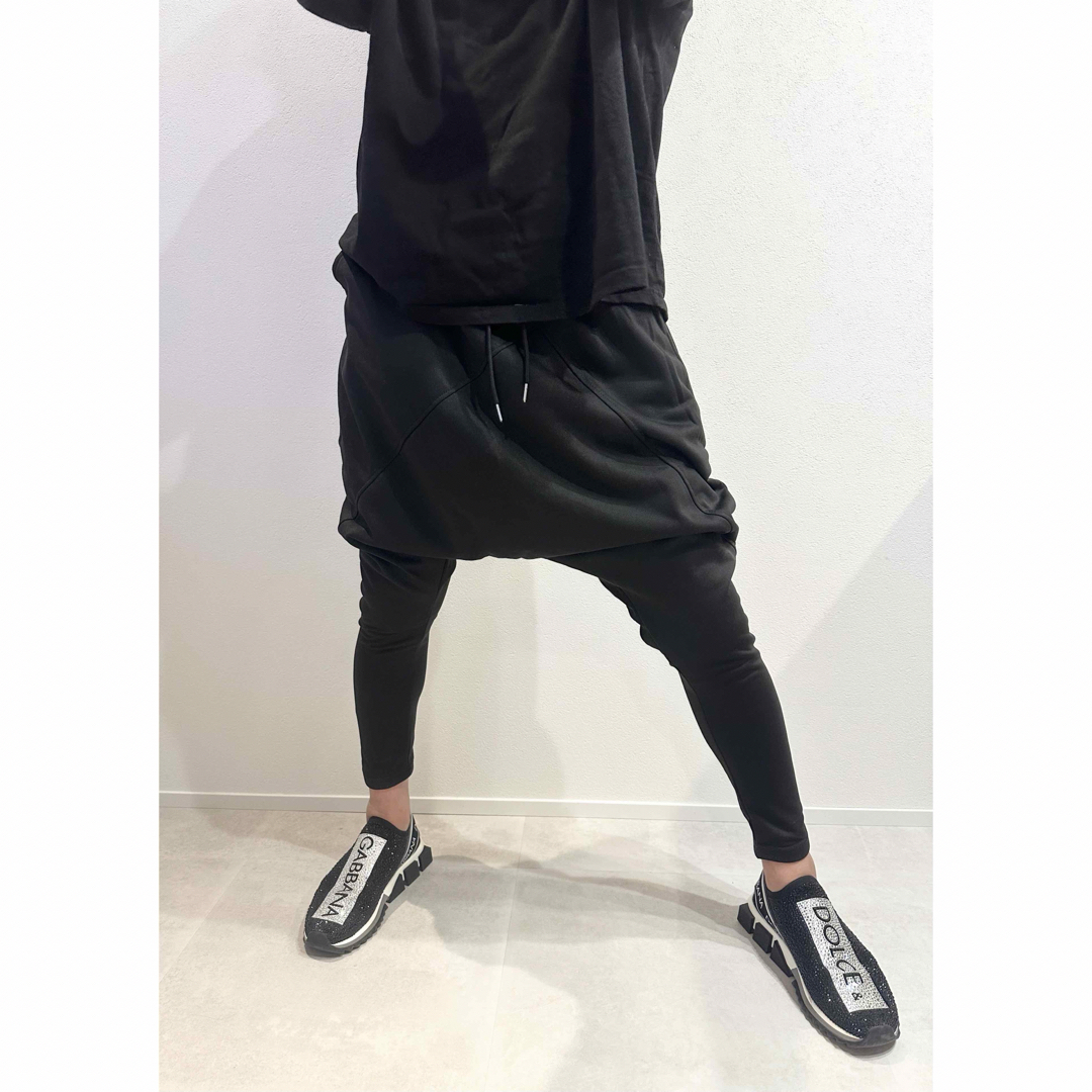 サルエル パンツ スウェット 黒 ブラック スキニー ストレッチ 検