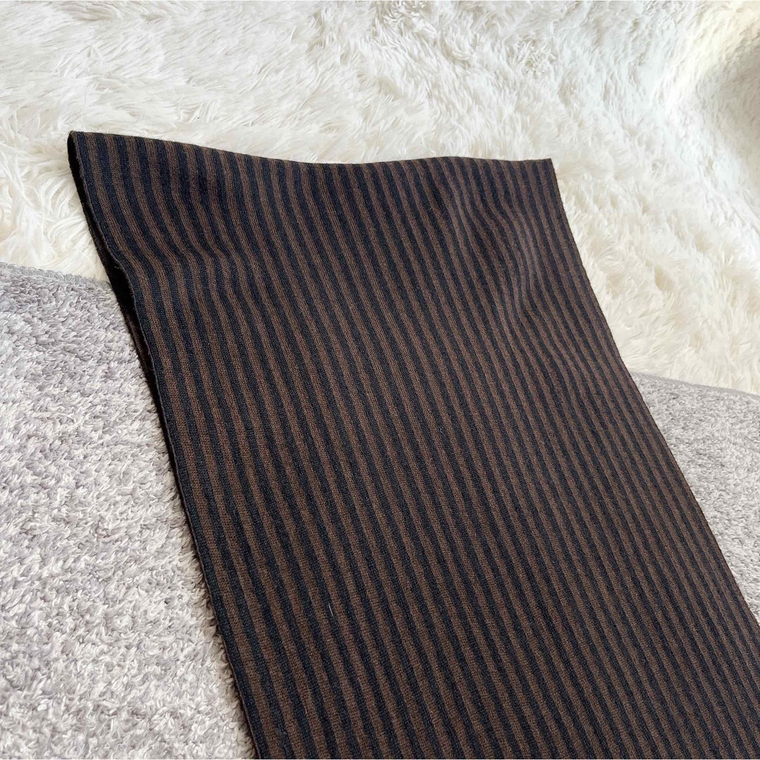 FENDI - フェンディ マフラー ズッカ柄 ストライプ ロゴ入り ブラウン