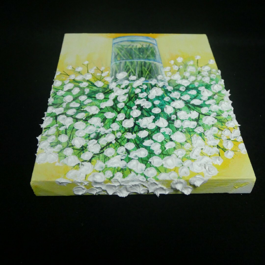 油絵 油彩 油彩画 絵 絵画 F0号【かすみ草】の通販 by アートHR｜ラクマ