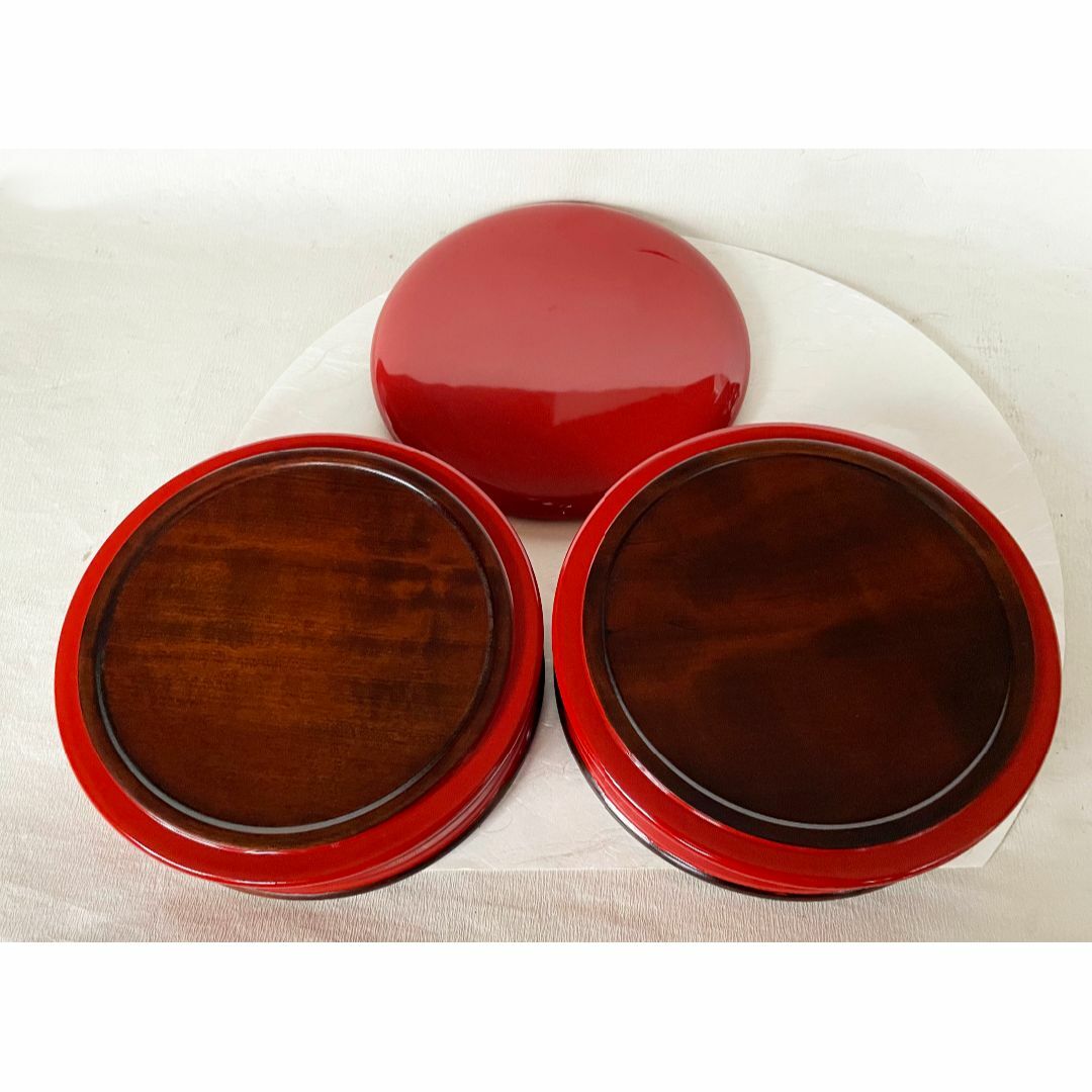 ショップ 国産 木製 重箱 おせち 本漆塗 つづみ型 丸二段重 6寸 18cm