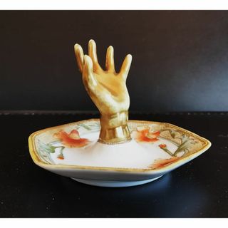 希少】オールドノリタケ 23㎝ 花紋蓋付き金盛り皿 深皿 ボウル 金彩