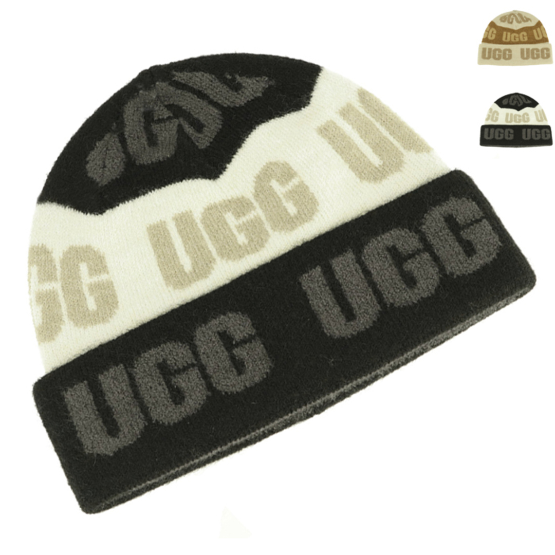 UGG - アグ UGG ニットキャップ W UGG GRAPHIC LOGO BEANIE ニット帽