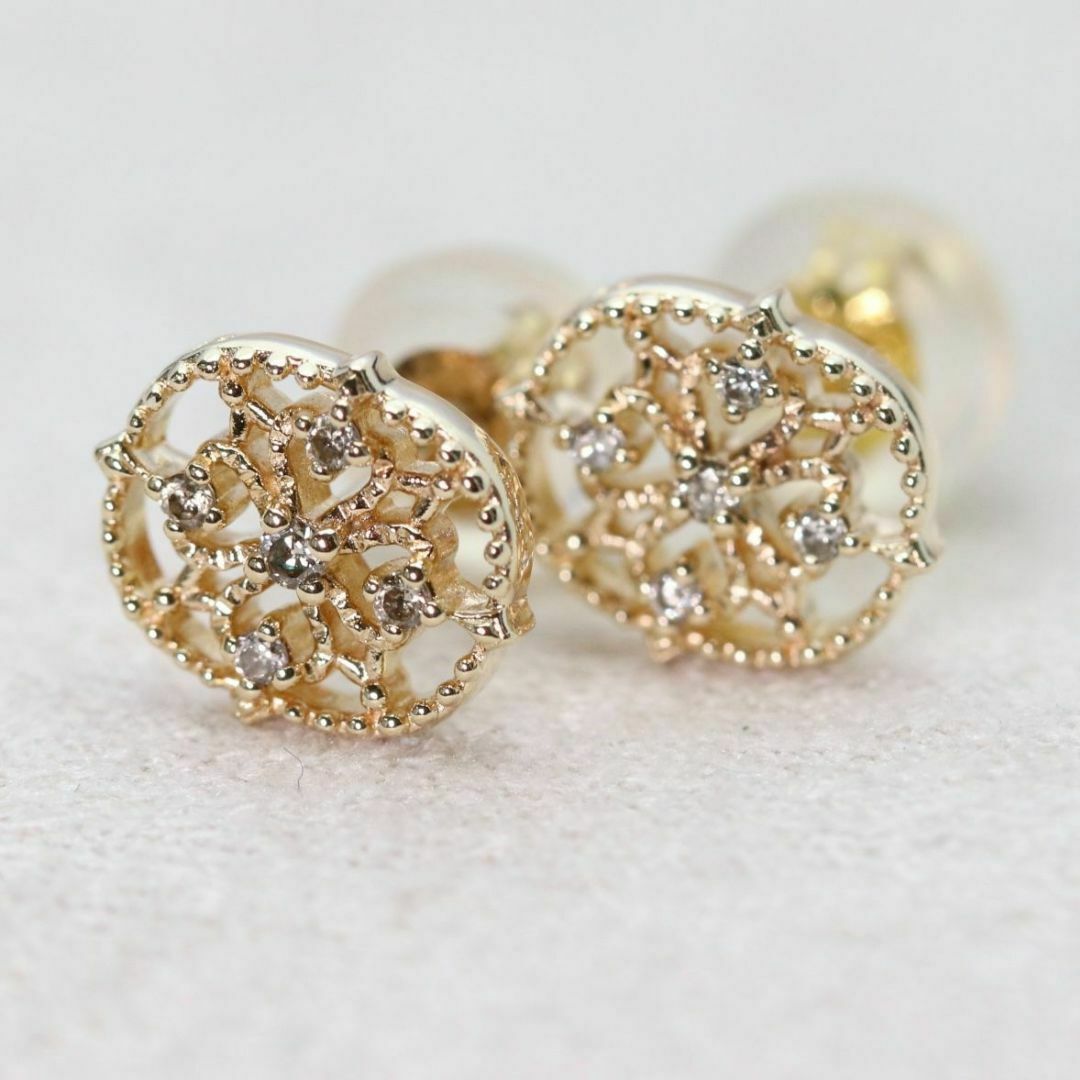 agete 透かしピアス k10 販売証明書付き