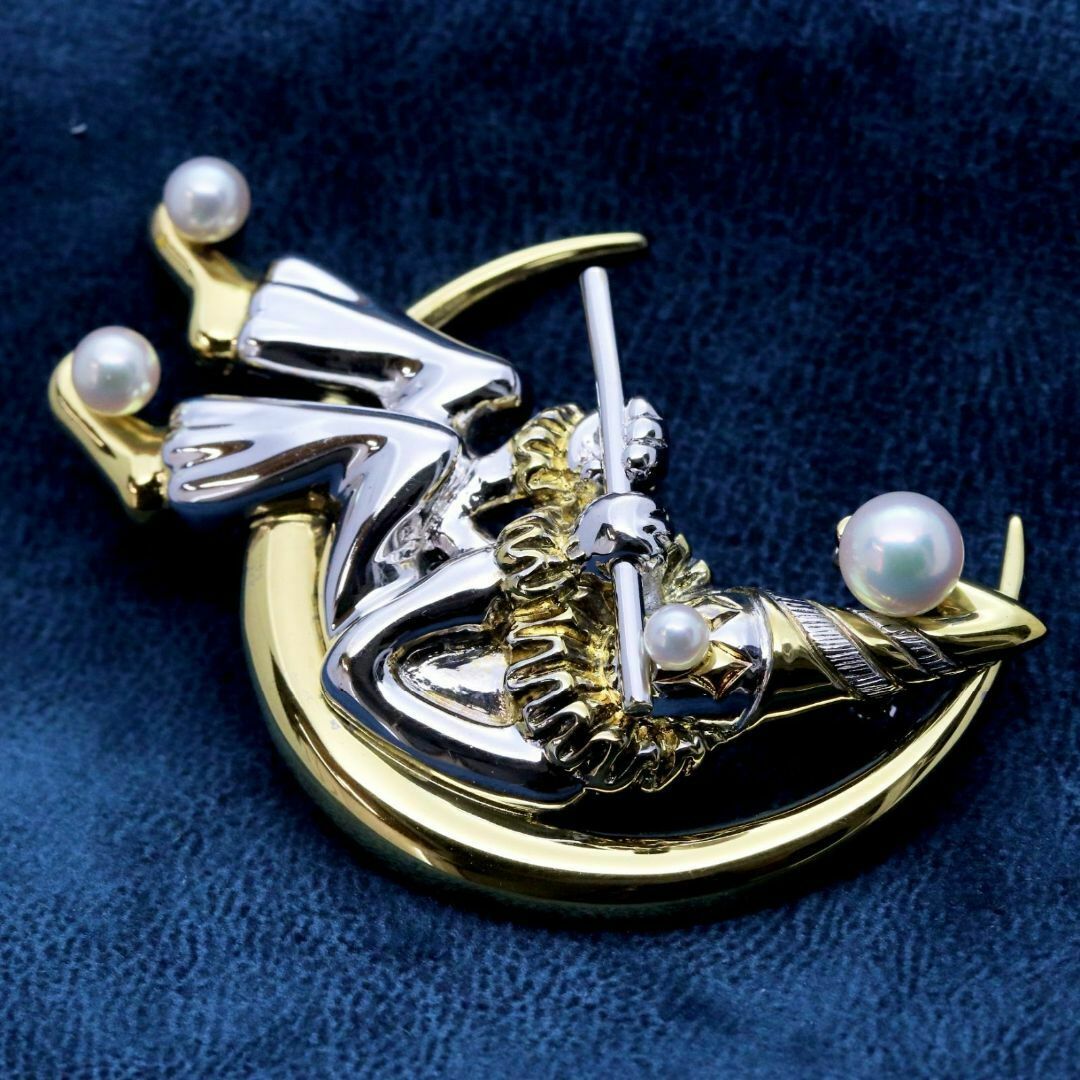 ミキモト三日月ピエロブローチ