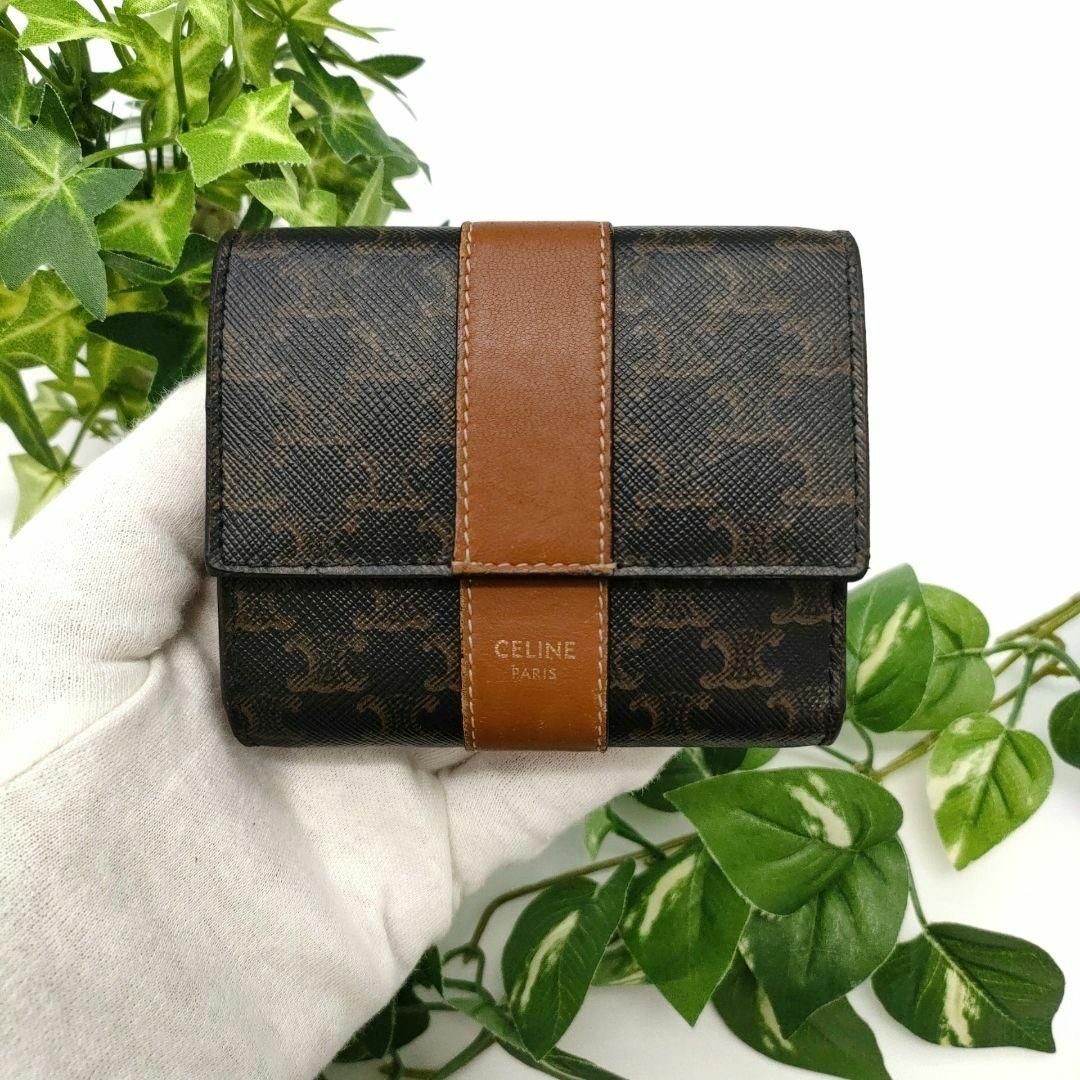 CELINE 三つ折り財布 ブラウン