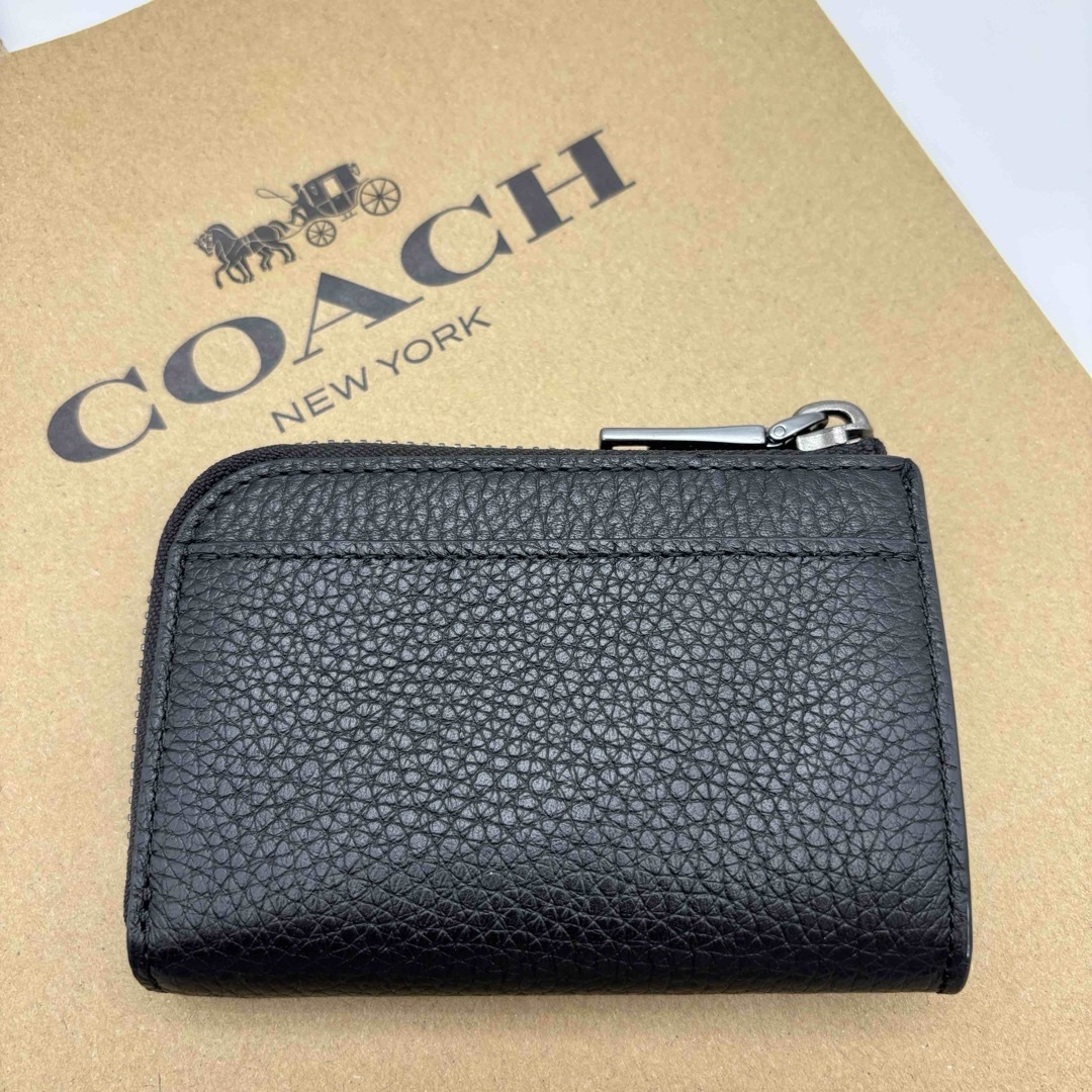 COACH - 【COACH☆新品】 ジップ キー ケース！ブラック！ペブル