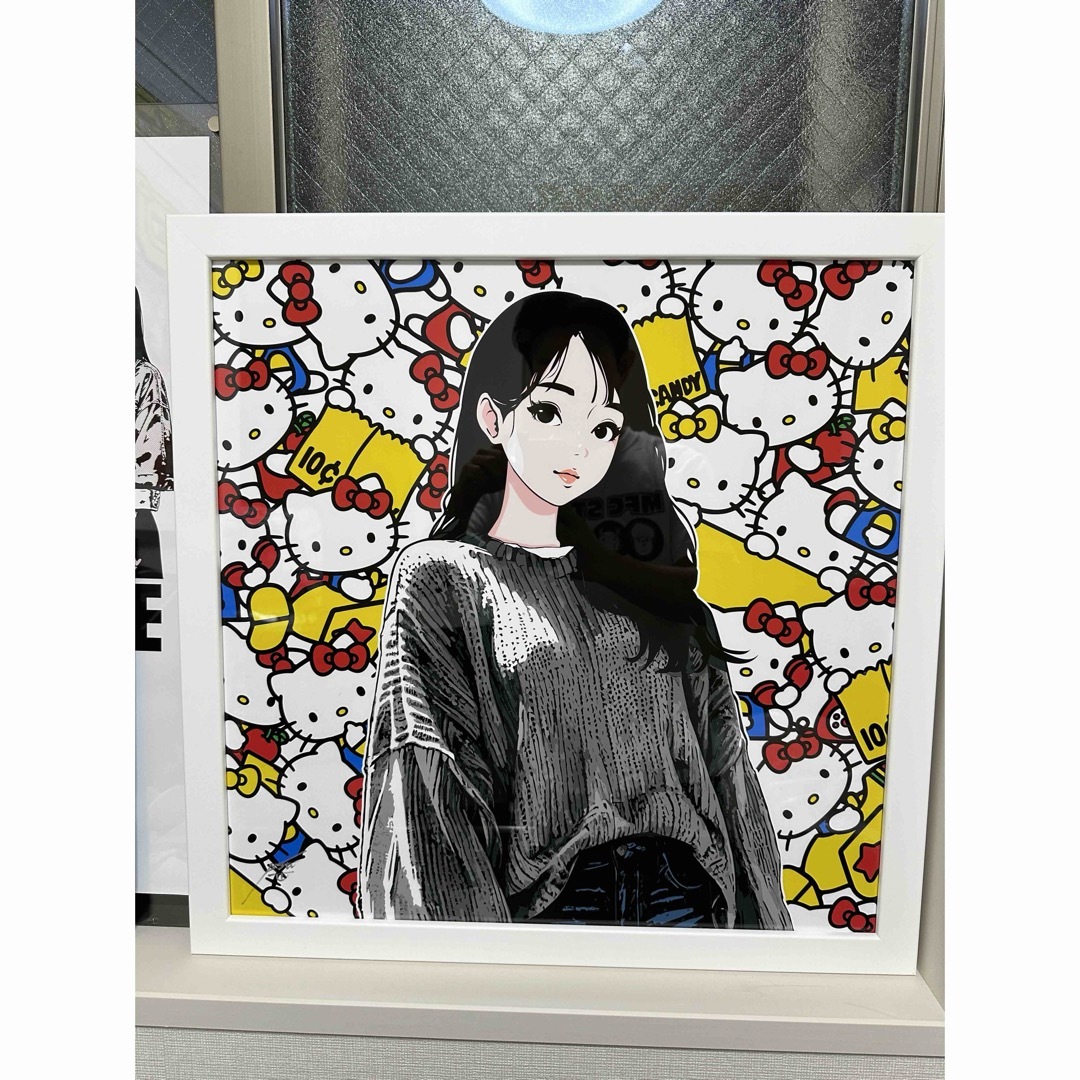 backsideworks サンリオ キティちゃん サイン入りポスター 韓国限定