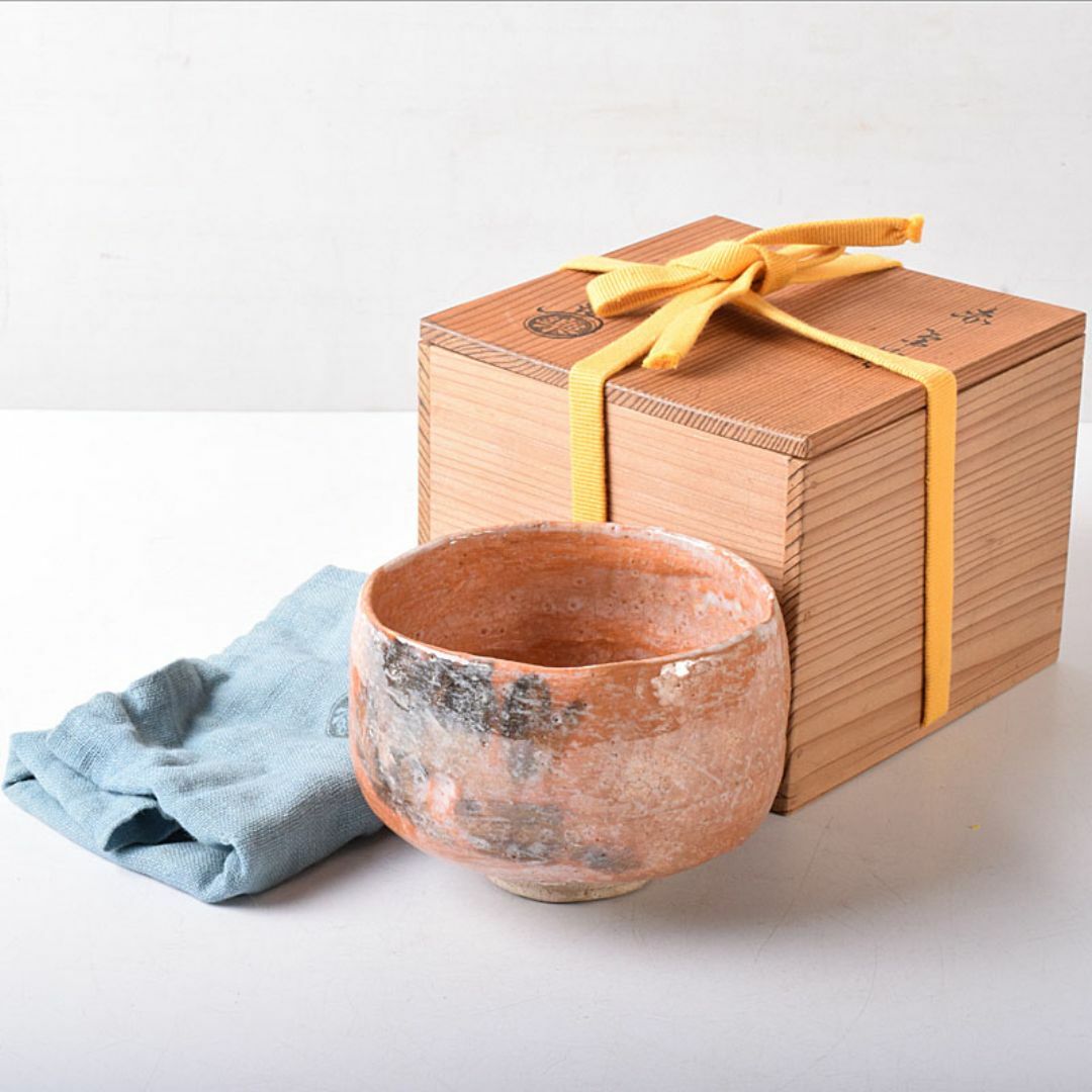 九谷焼 田村敬星 毛筆細字参和歌集 松竹梅茶碗 共箱 共布 茶道具