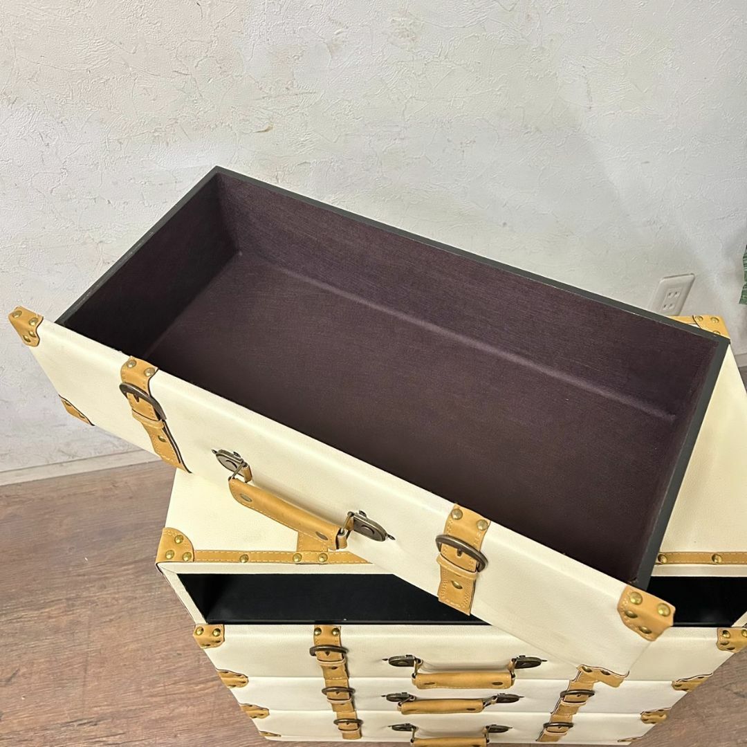 新品・未使用】チェスターシリーズ チェスト トランク風チェスト4段