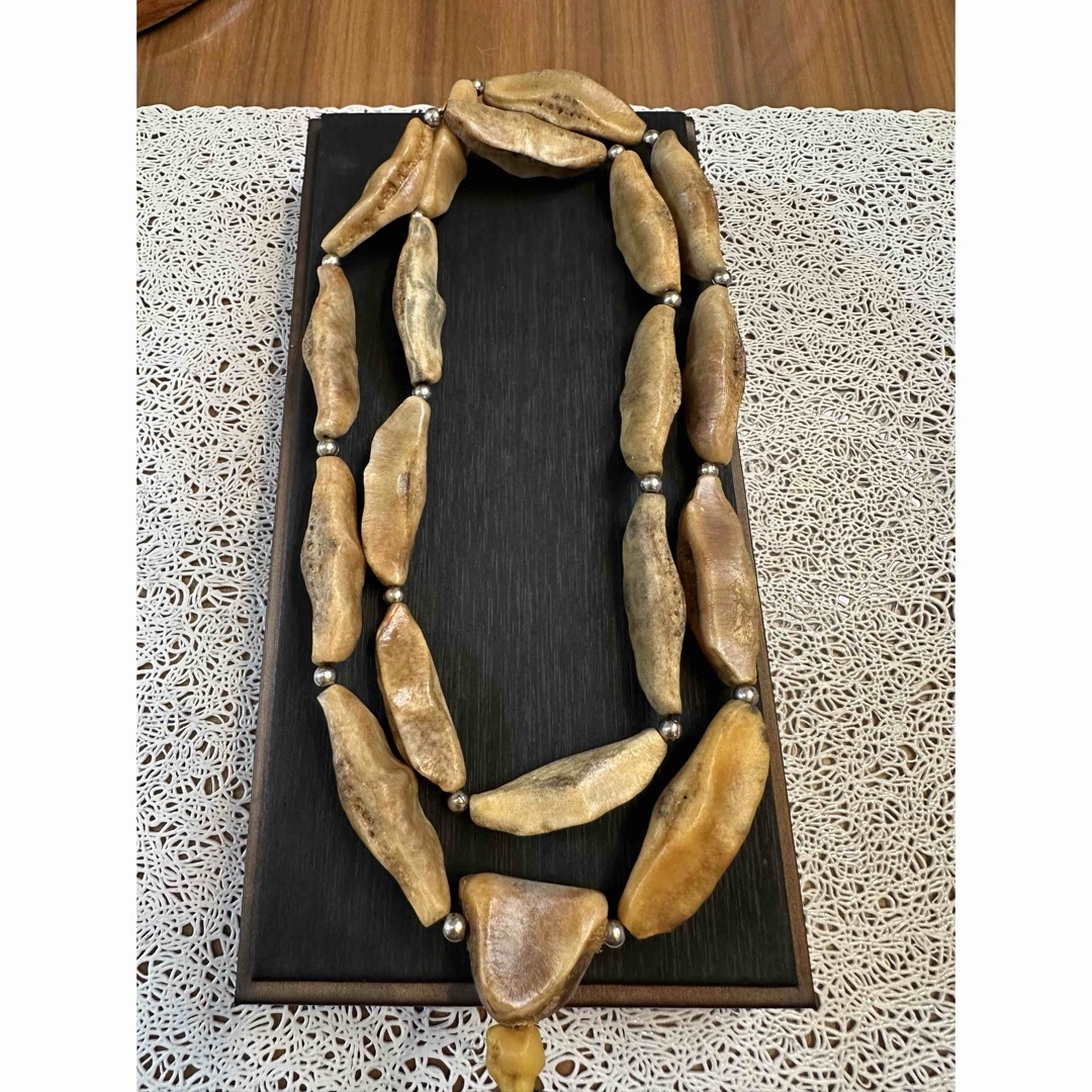 K-617希少 チベット オオカミ骨っ節 狼骨 ネックレス お守り 開運 魔除け