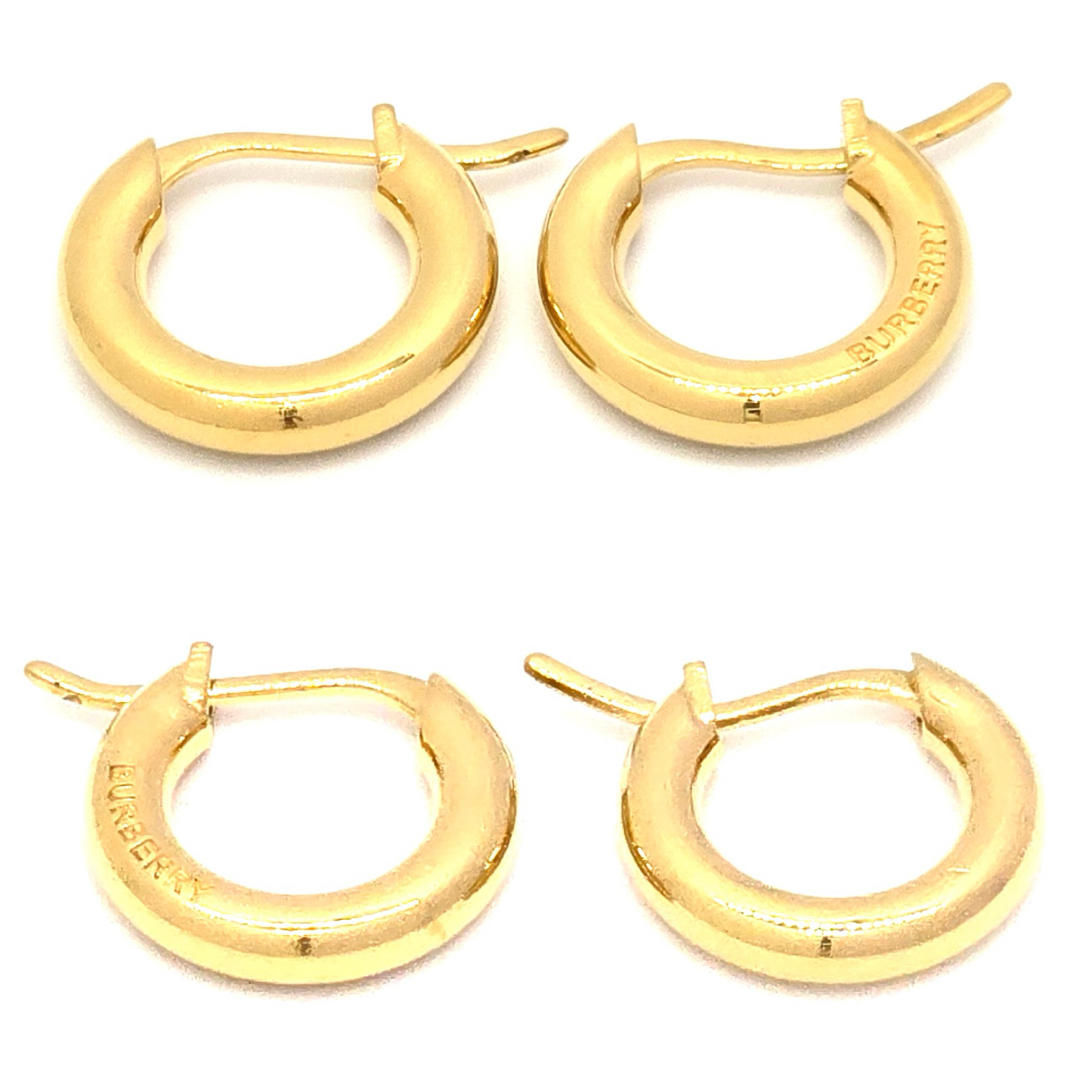 確実正規品】バーバリー Burberry ロゴ フープピアス ゴールド 値下げ