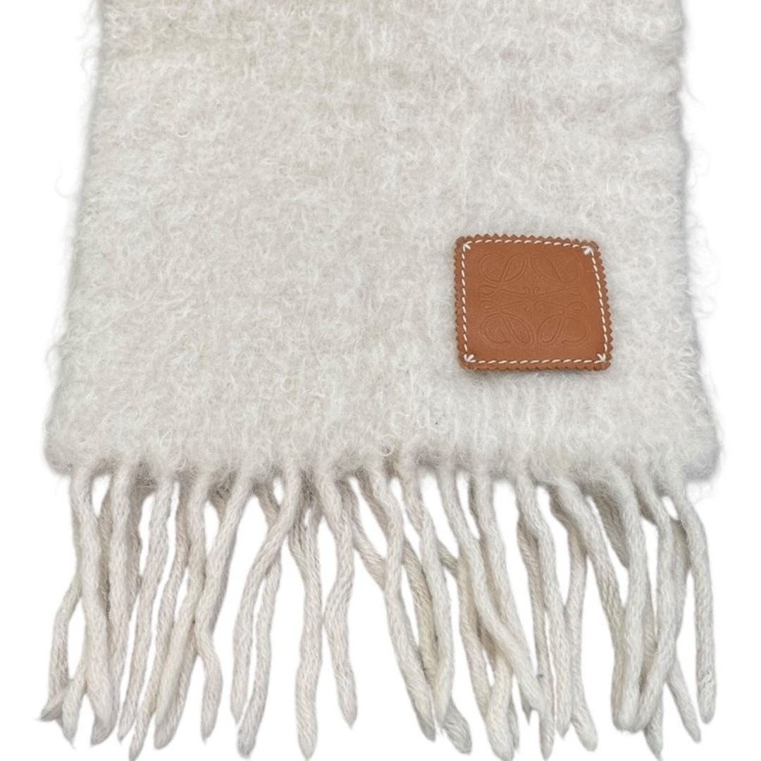 ロエベ LOEWE モヘヤ マフラー アイボリー モヘア ウール レディース