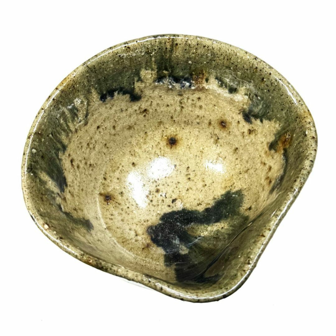 江戸時代中期 尾張徳川家御用窯 御深井焼 茶碗 伝世品焼物 ウブ品