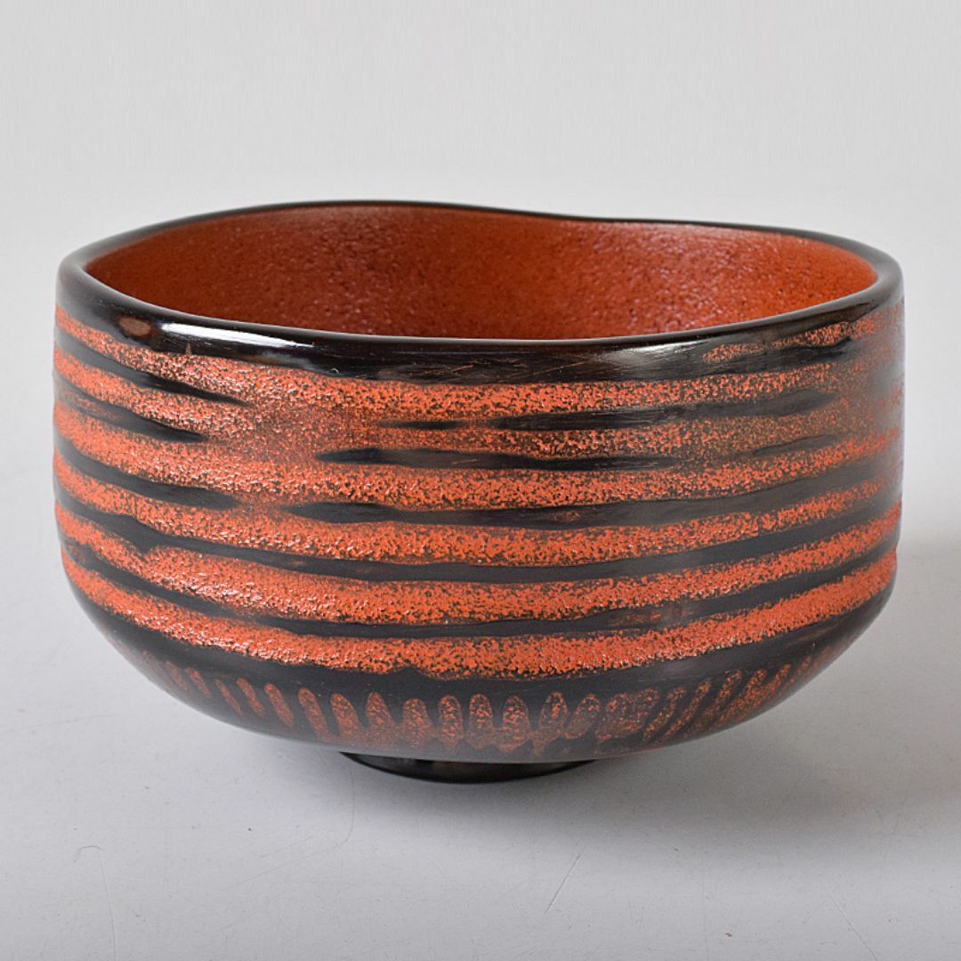 輪島塗 【古美味】川岸充雅作 輪島乾漆造り 柿香合 壱 茶道具 保証品