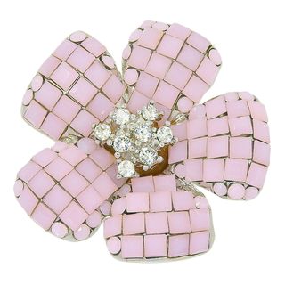 美品 フォクシー フラワー ブローチ パープル 紫 ピンク FOXEY