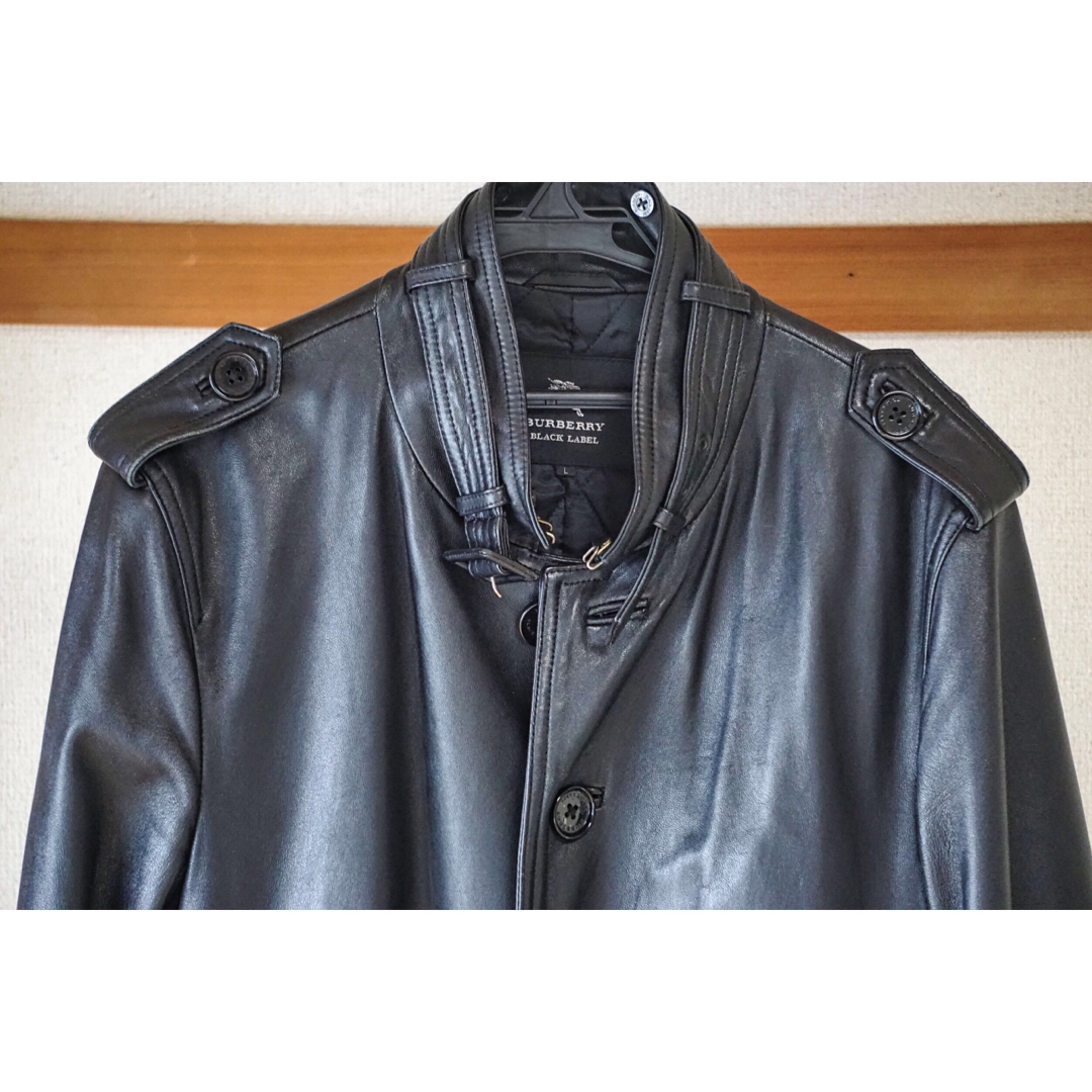 ✨良品✨ブラックレーベル レザーライダース ラビットファー キャメル