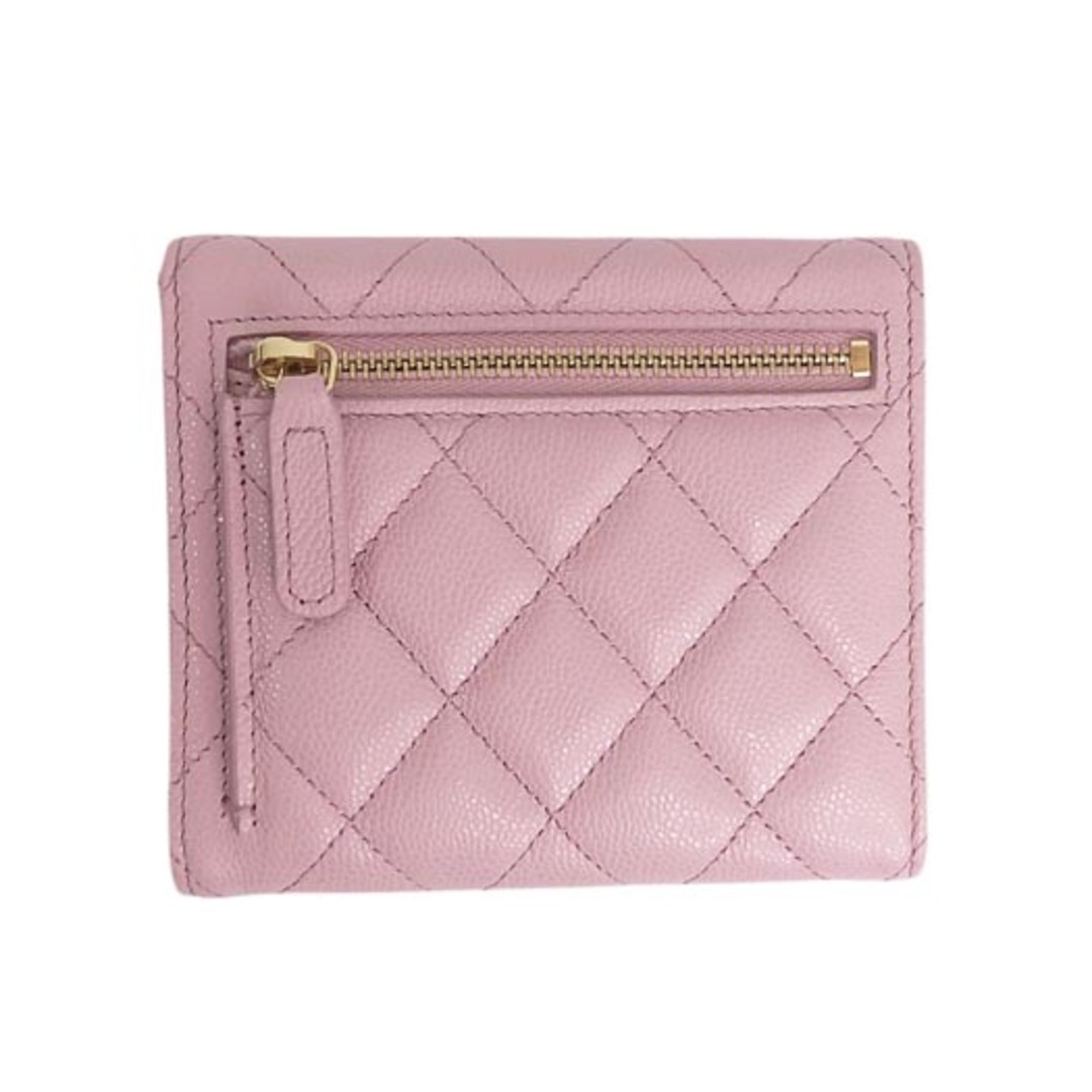 シャネル タイムレスクラシックライン 三つ折り財布 キャビアスキン