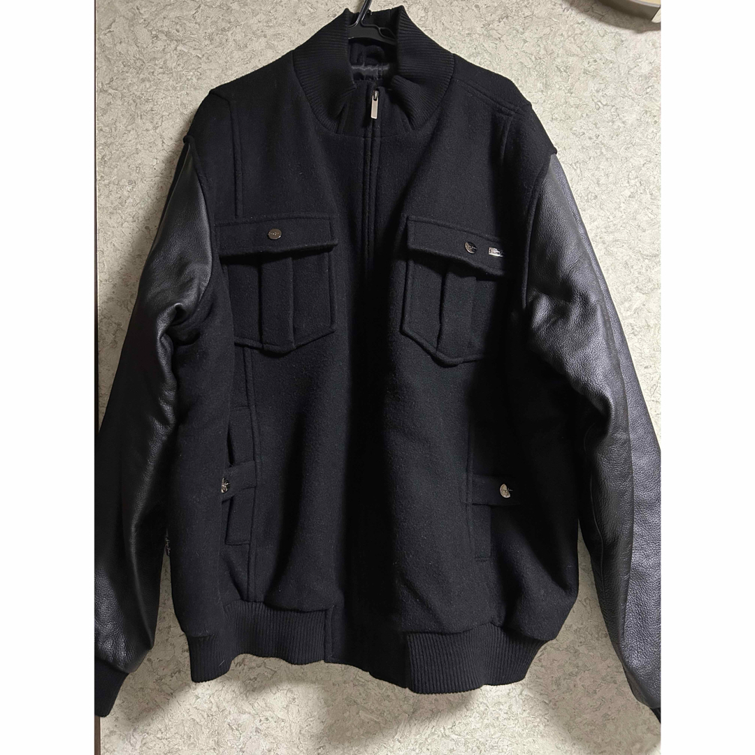 ショーンジョン レザージャケット ブルゾン 刺繍 ロゴ ブラック