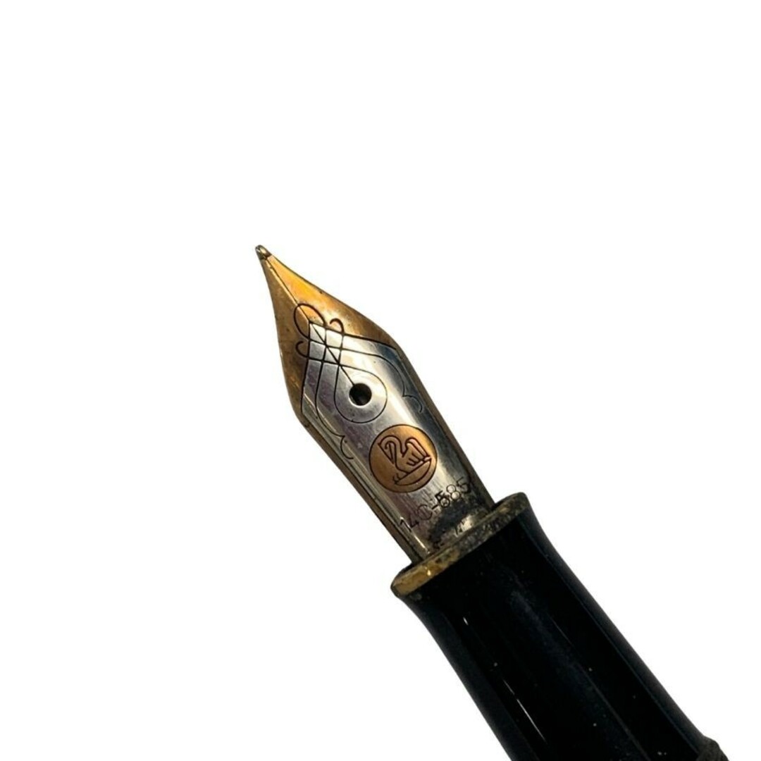 試筆のみ 旧天冠 スーベレン 緑縞 14C ペリカン グリーン EF 試筆のみ