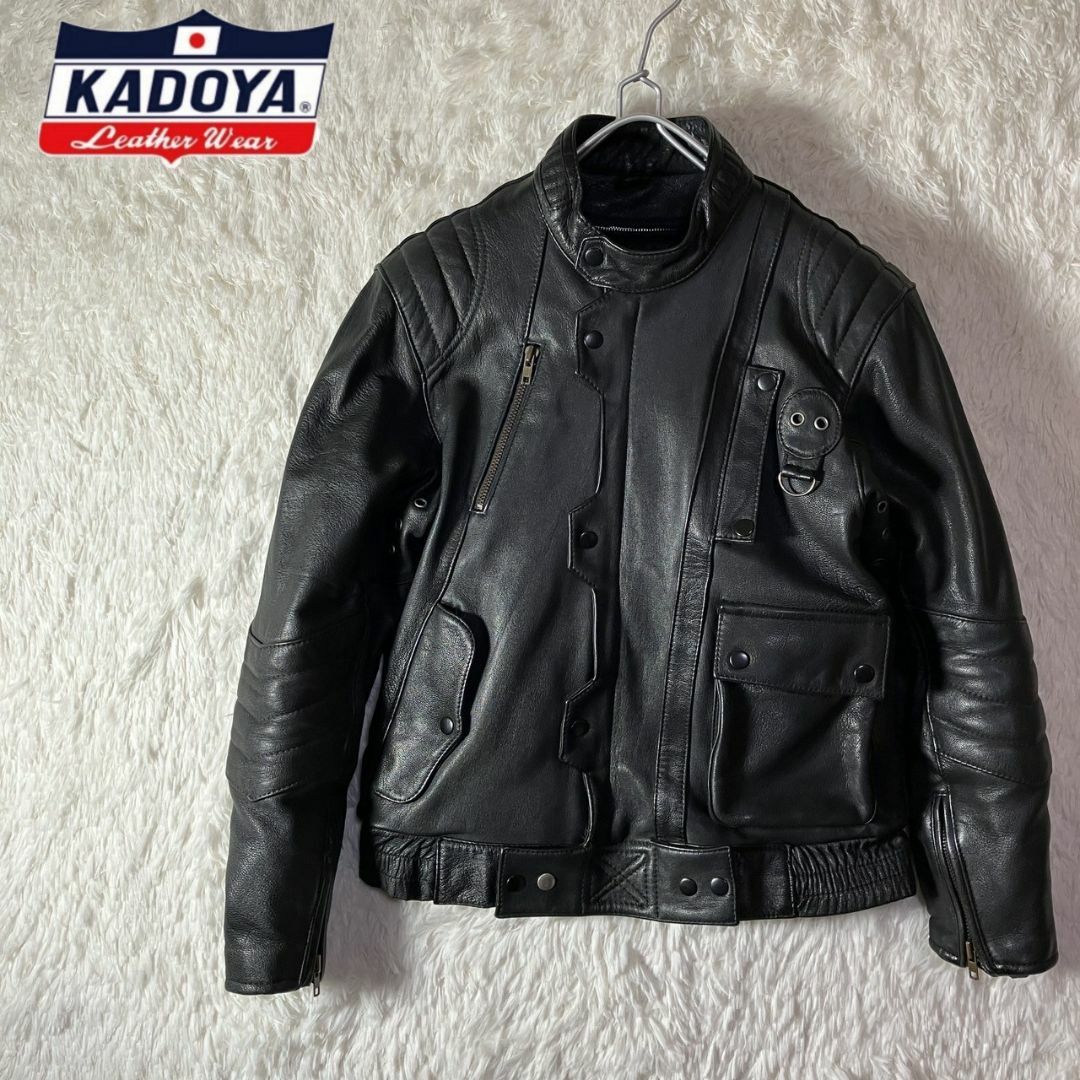 美品 KADOYA レザージャケット シングルライダース バイクウェア