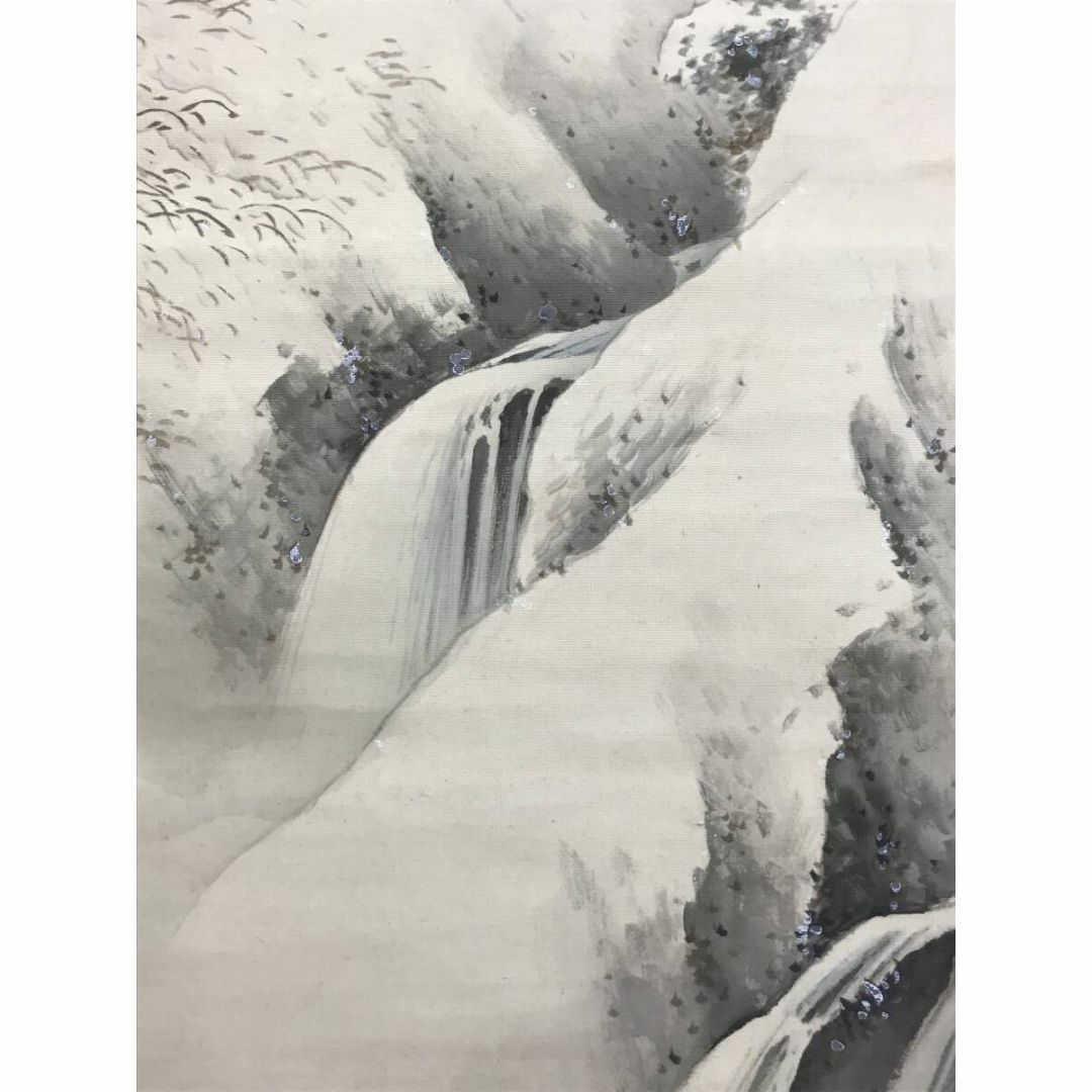 真作/森雄山/雪景山水図/山湖図/山水図/掛軸☆宝船☆