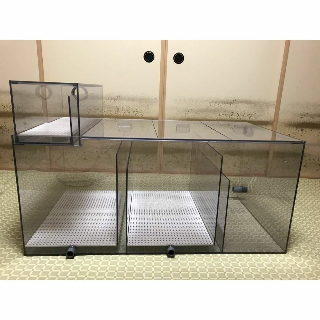 3層式濾過槽 オーバーフロー水槽用 1000×400×400 水流2タイプ