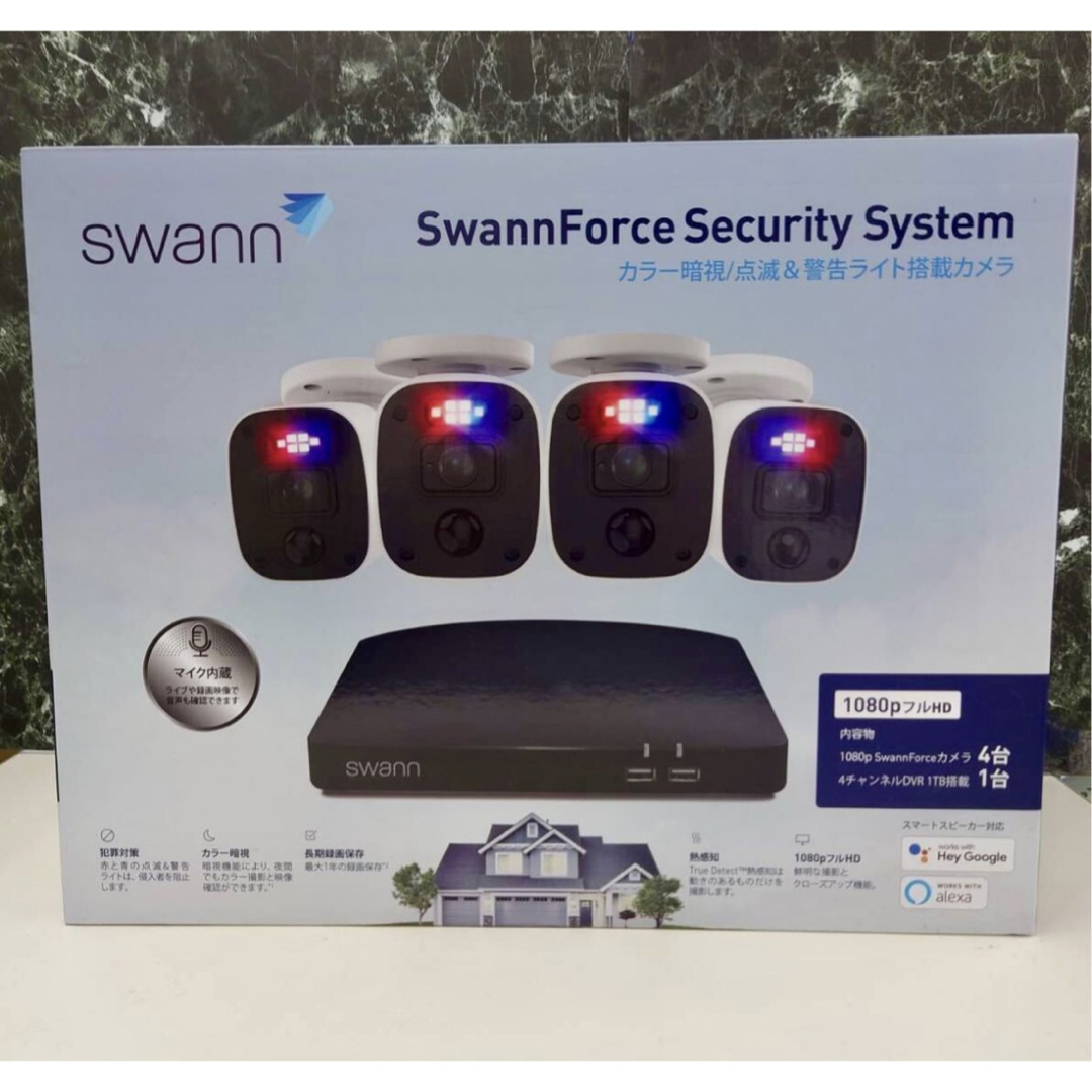Swann 4CH DVRシステム 1TB 防犯カメラ SWDVK-446804