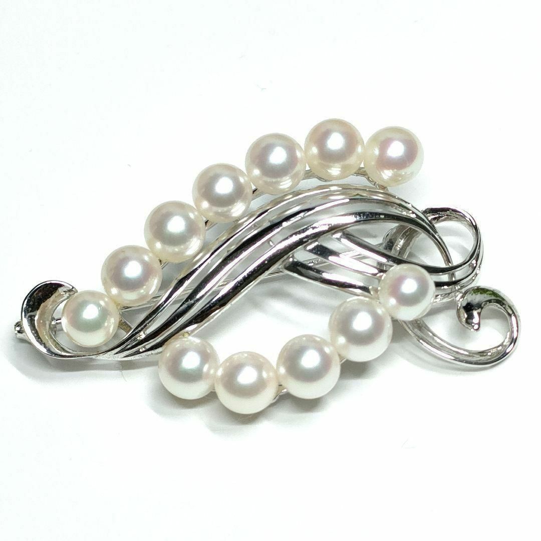 MIKIMOTO ミキモト パール ブローチ 真珠SILVER シルバー S刻印 13粒