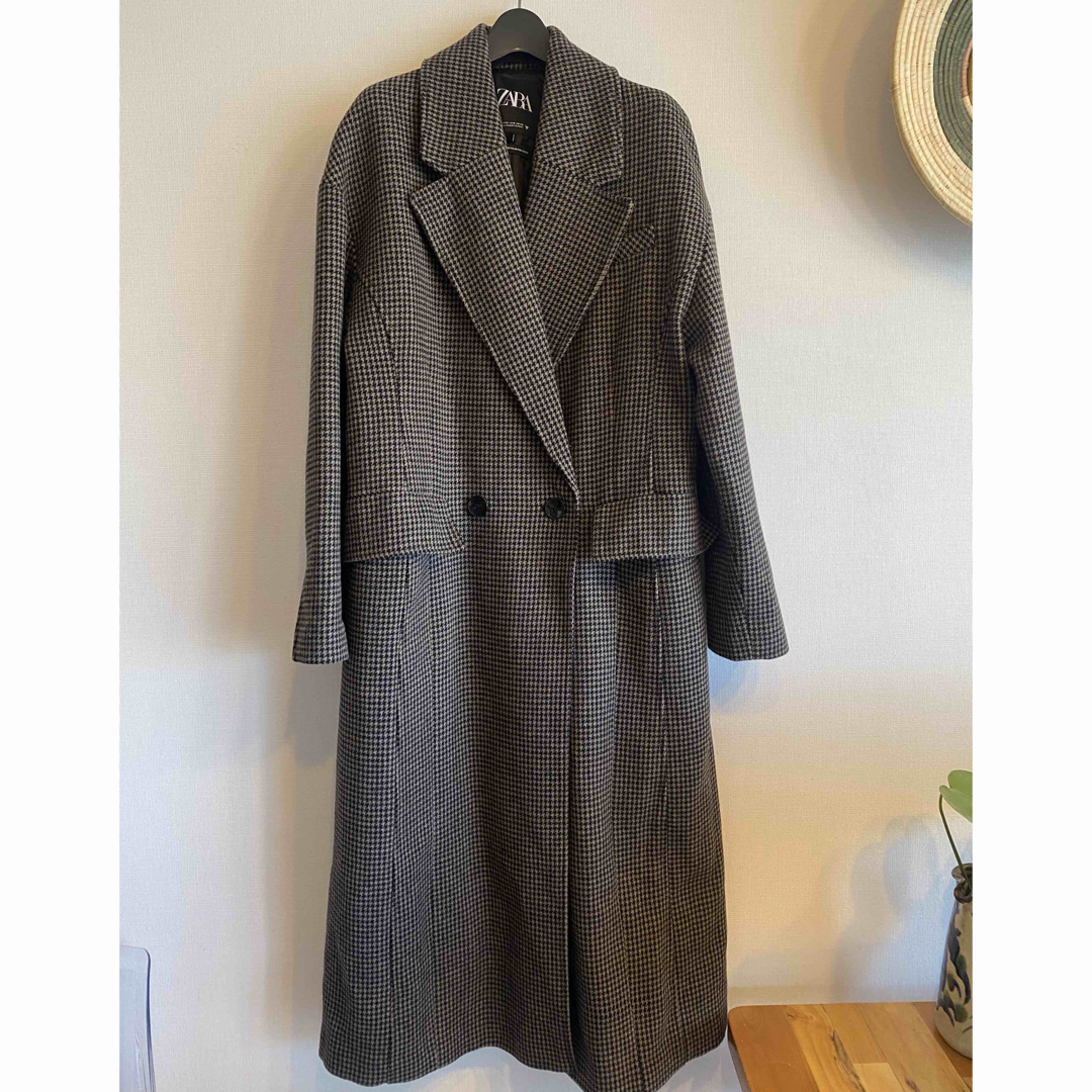 試着のみ ZARA チェスターコート Lサイズ チェック オーバーサイズ