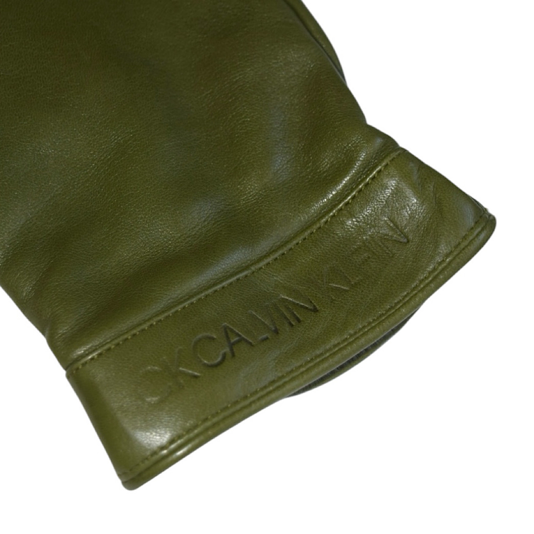 CK CALVIN KLEIN ラムレザー グリーン グローブ