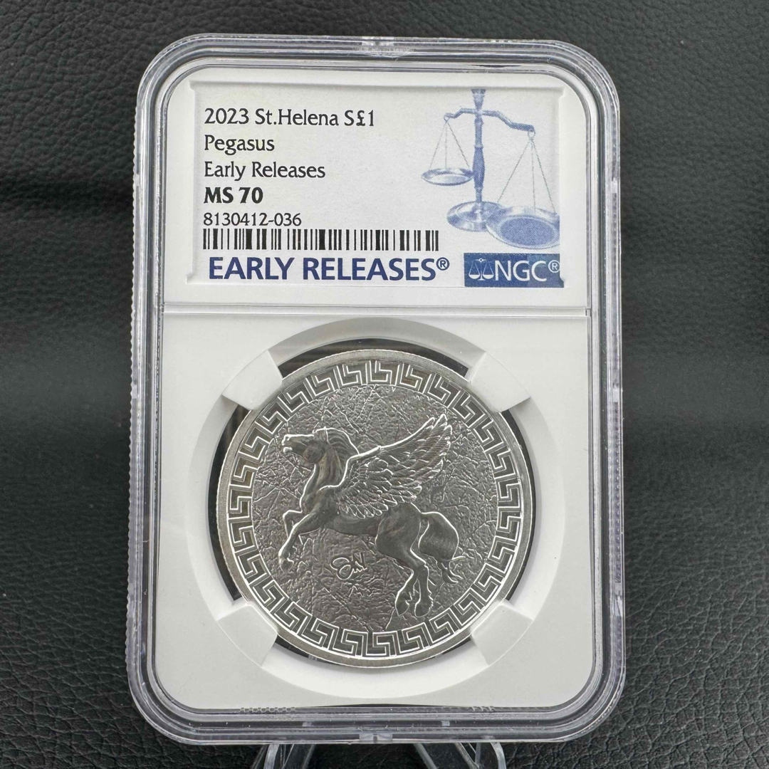 銀貨 セントヘレナ ペガサス NGC MS70 最高鑑定 ER 純銀 1オンス