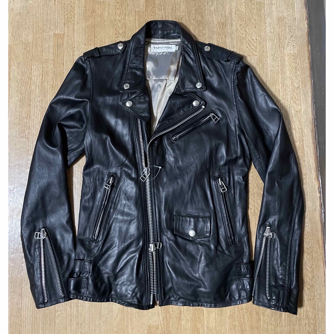 VANQUISH ヴァンキッシュ 羊革 ラムレザー ダブルライダースジャケット
