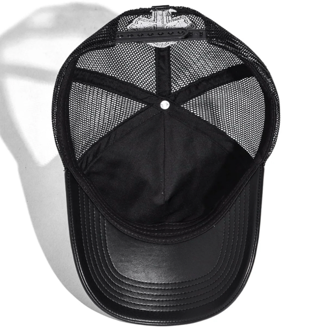 NEWVINTAGE NV CROSS LEATHER MESH САР