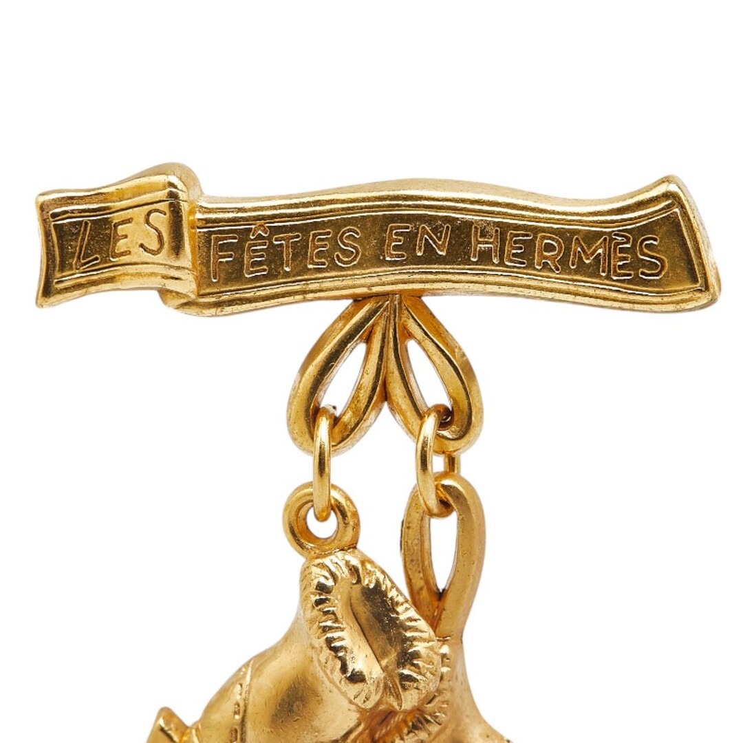 1円～ エルメス スケートシューズ ブローチ アクセサリー ゴールド