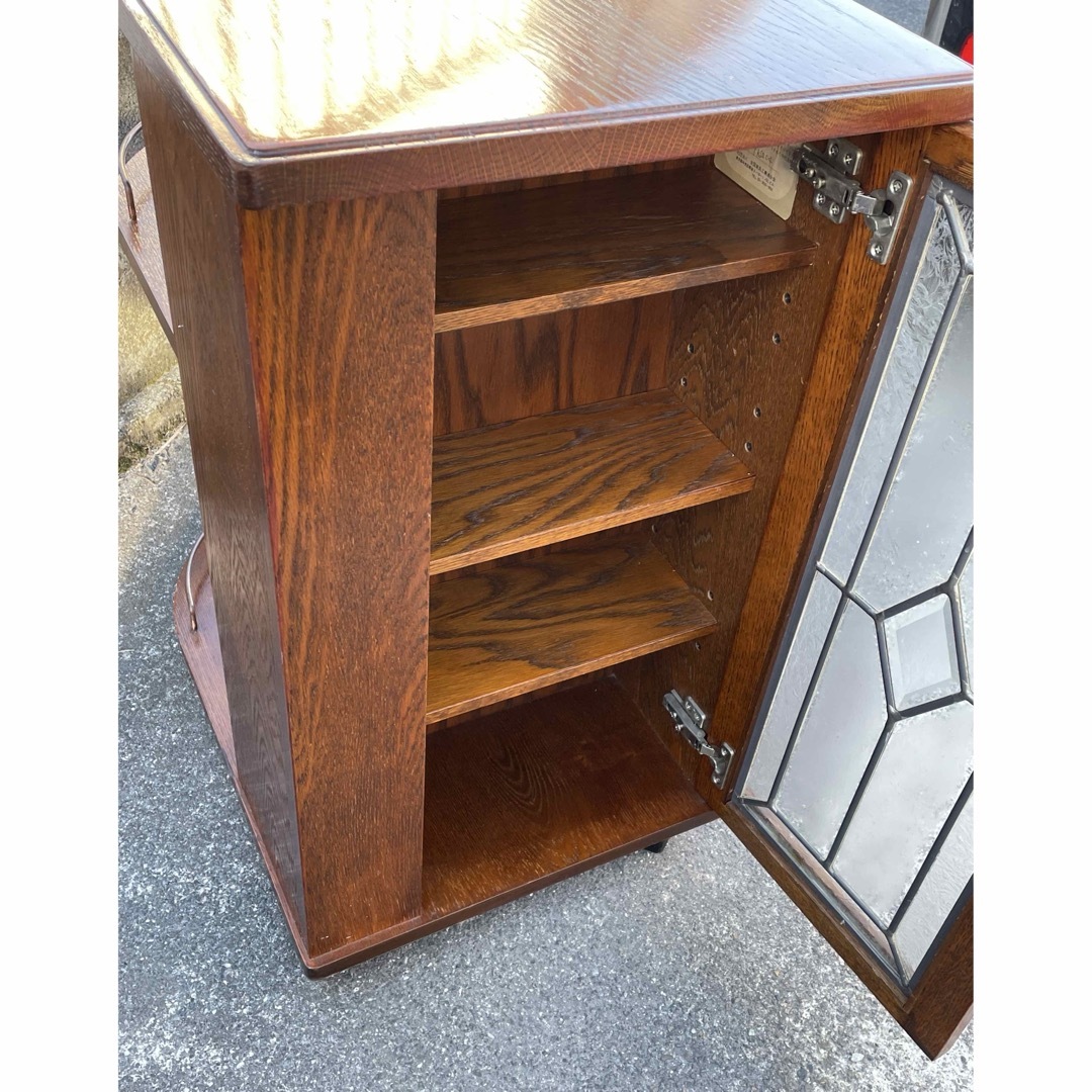 イギリス製 ステンドグラス キャビネット サイドテーブル 三越 ブルージュ