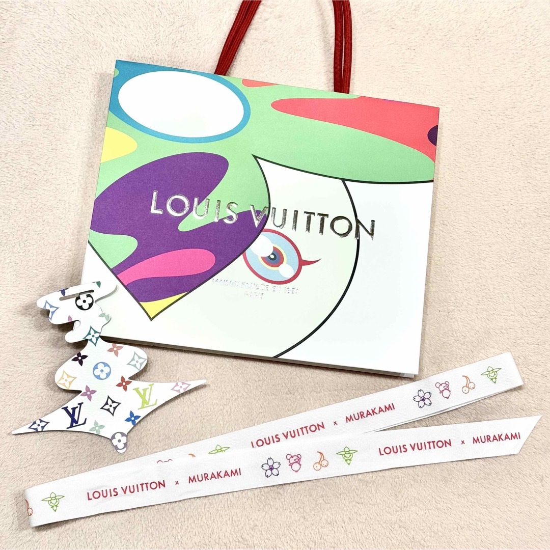 ルイビトン 村上隆 限定ショッパー、ステッカー、リボンセット 村上隆