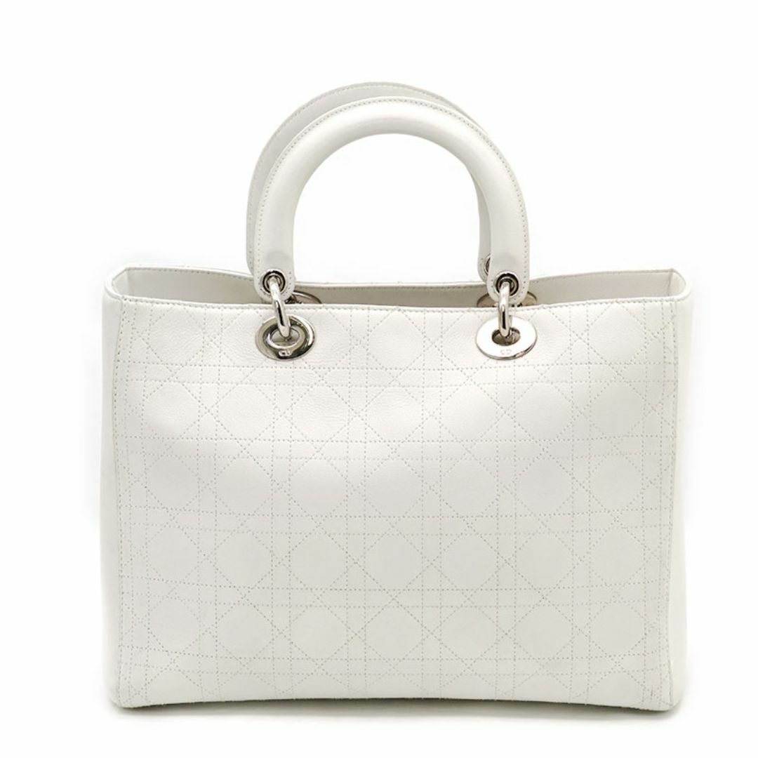 ディオール レディディオール トートバッグ ホワイト カナージュ