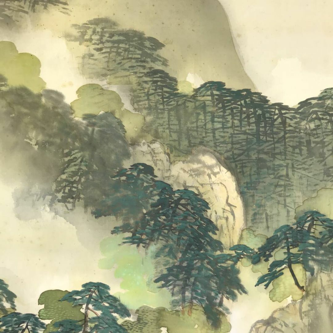 真作/釧雲泉/山水図/夏山烟雨/山家図/掛軸☆宝船☆AH-695