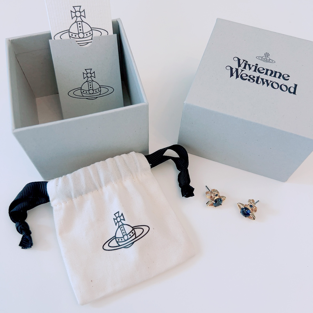 Vivienne Westwood ピアス(両耳用) ゴールド ブルー