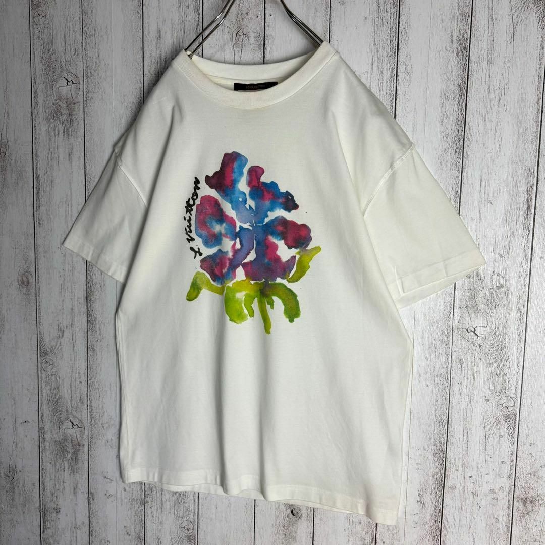 ルイヴィトン LOUIS VUITTON フラワーペインティングTシャツ 白