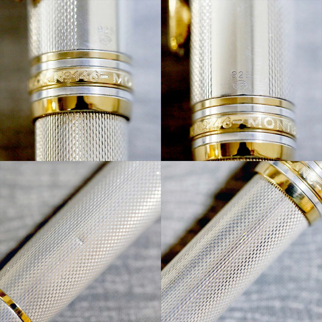 送料込み】モンブラン 万年筆 1466 バーレイ スターリングシルバー