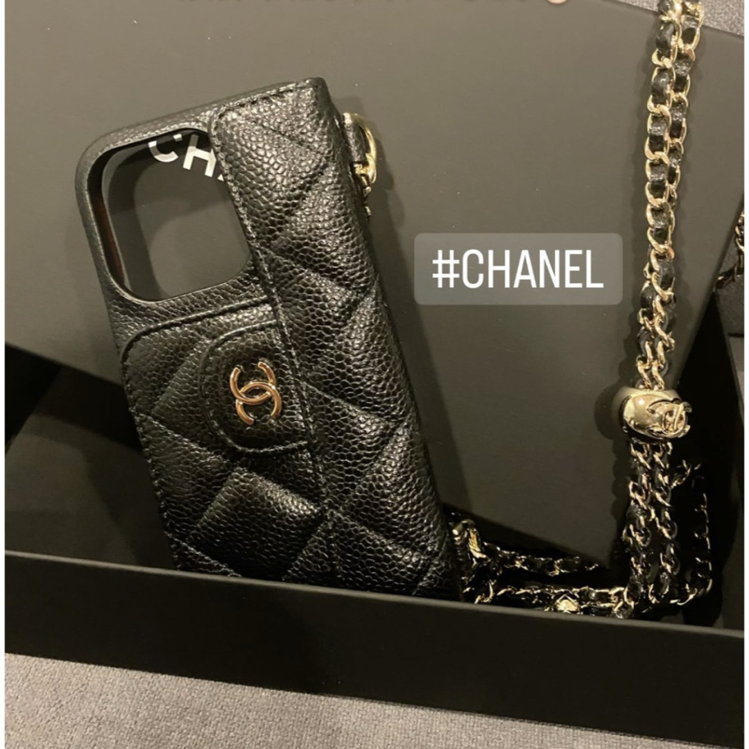 シャネル CHANEL キャビアスキン iPhone14pro ケース CHANEL シャネル