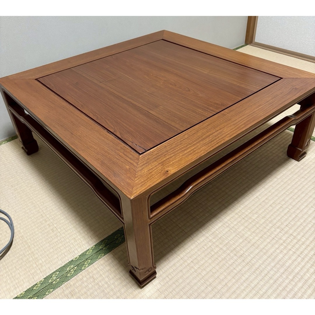 アンティーク】木製 無垢 四角 座卓 文机 ローテーブル センター