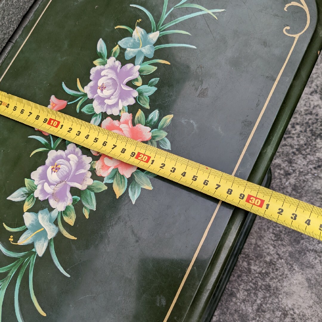 木製 花柄 コンソールテーブル サイドテーブル 台 アンティーク 家具 洋館