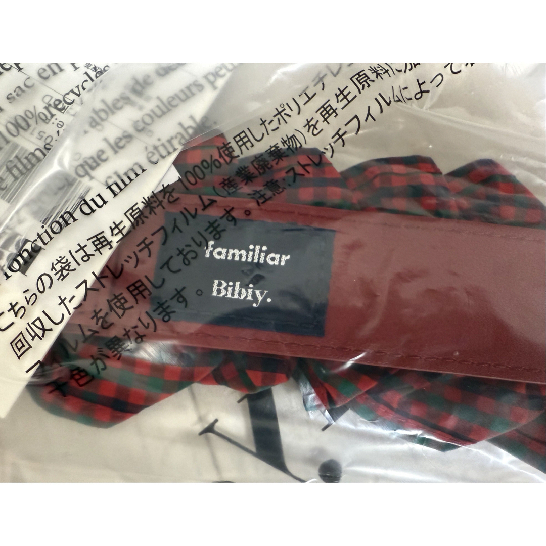 familiar Bibiy 赤チェックストラップファミリアビビィ